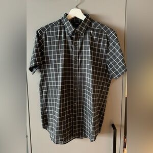 Theory grey and white short sleeved shirt